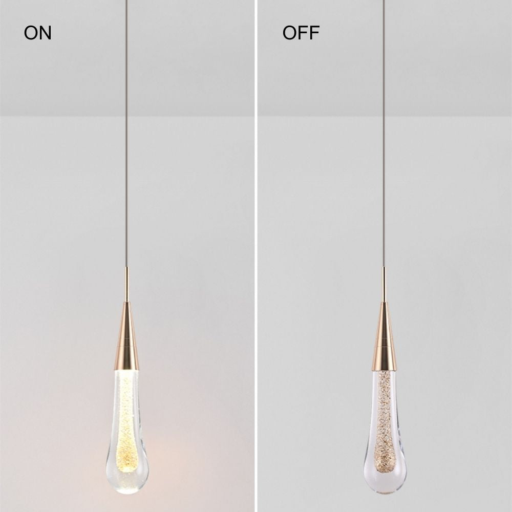 Excelis Art Deco Teardrop Pendant Light - Gold