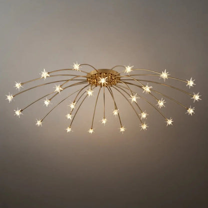 Nebula Art Deco Ceiling Light - Gold/Black/Chrome Metal Fixture for Bedroom
