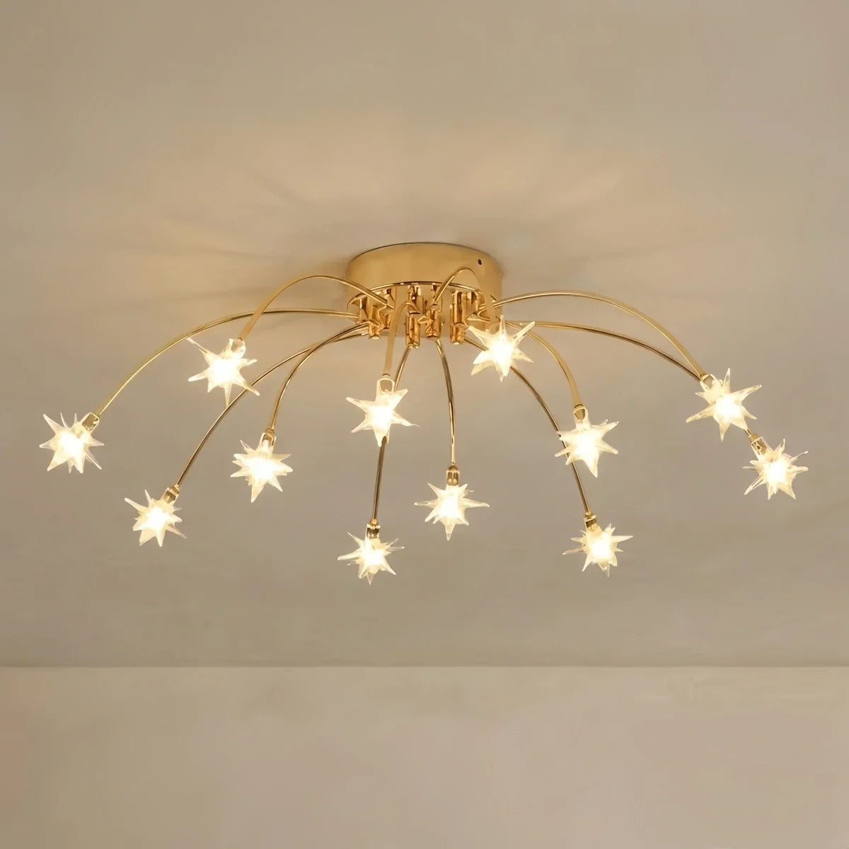 Nebula Art Deco Ceiling Light - Gold/Black/Chrome Metal Fixture for Bedroom
