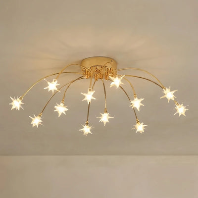 Nebula Art Deco Ceiling Light - Gold/Black/Chrome Metal Fixture for Bedroom