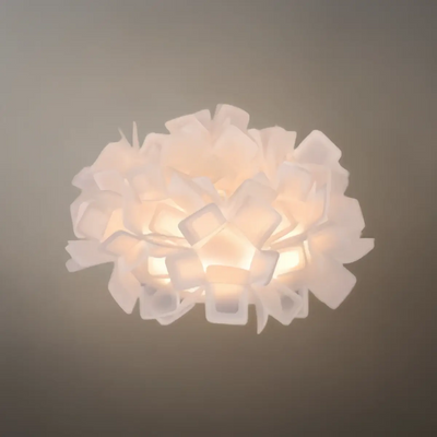 Lunara Art Deco Acrylic Ceiling Light - White Floral Design for Living Room