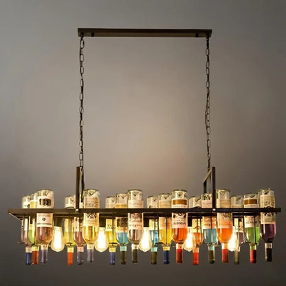 Arcato Art Deco Wine Bottle Pendant Light - Rust Glass  Dining Room/Bar