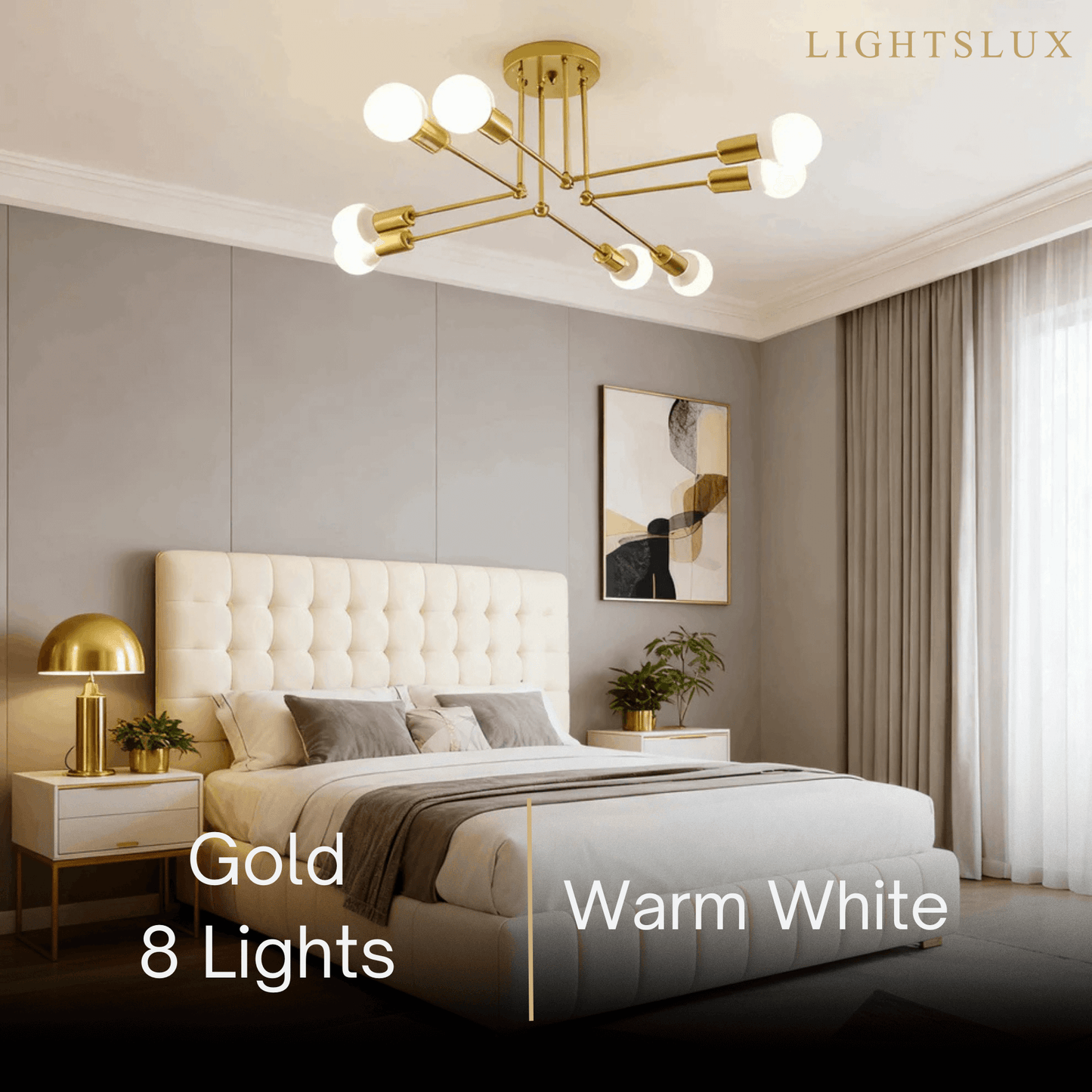 Nebula Royal Gold/Black LED Chandelier – Elegant Lighting for Living Room/Bedroom