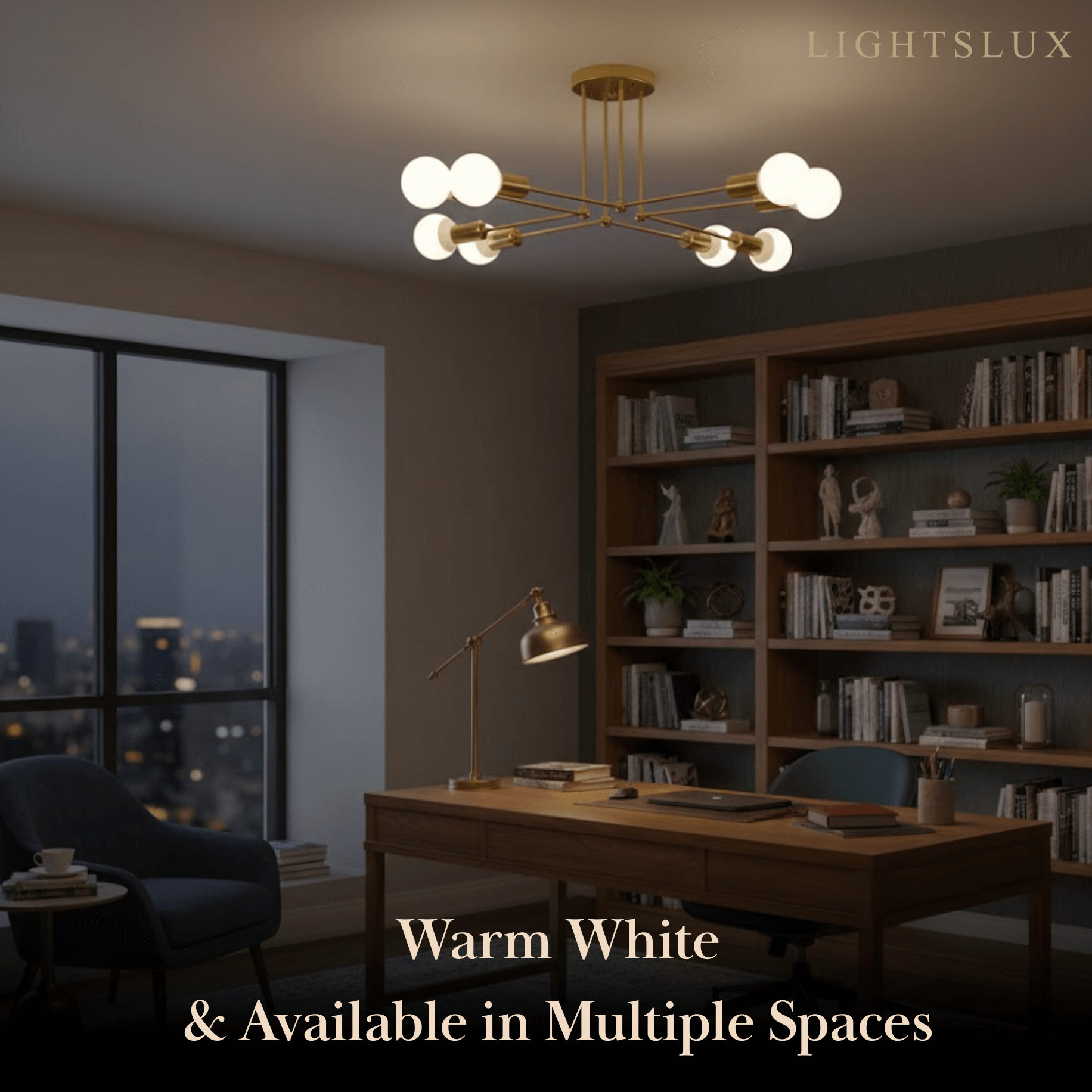 Nebula Royal Gold/Black LED Chandelier – Elegant Lighting for Living Room/Bedroom