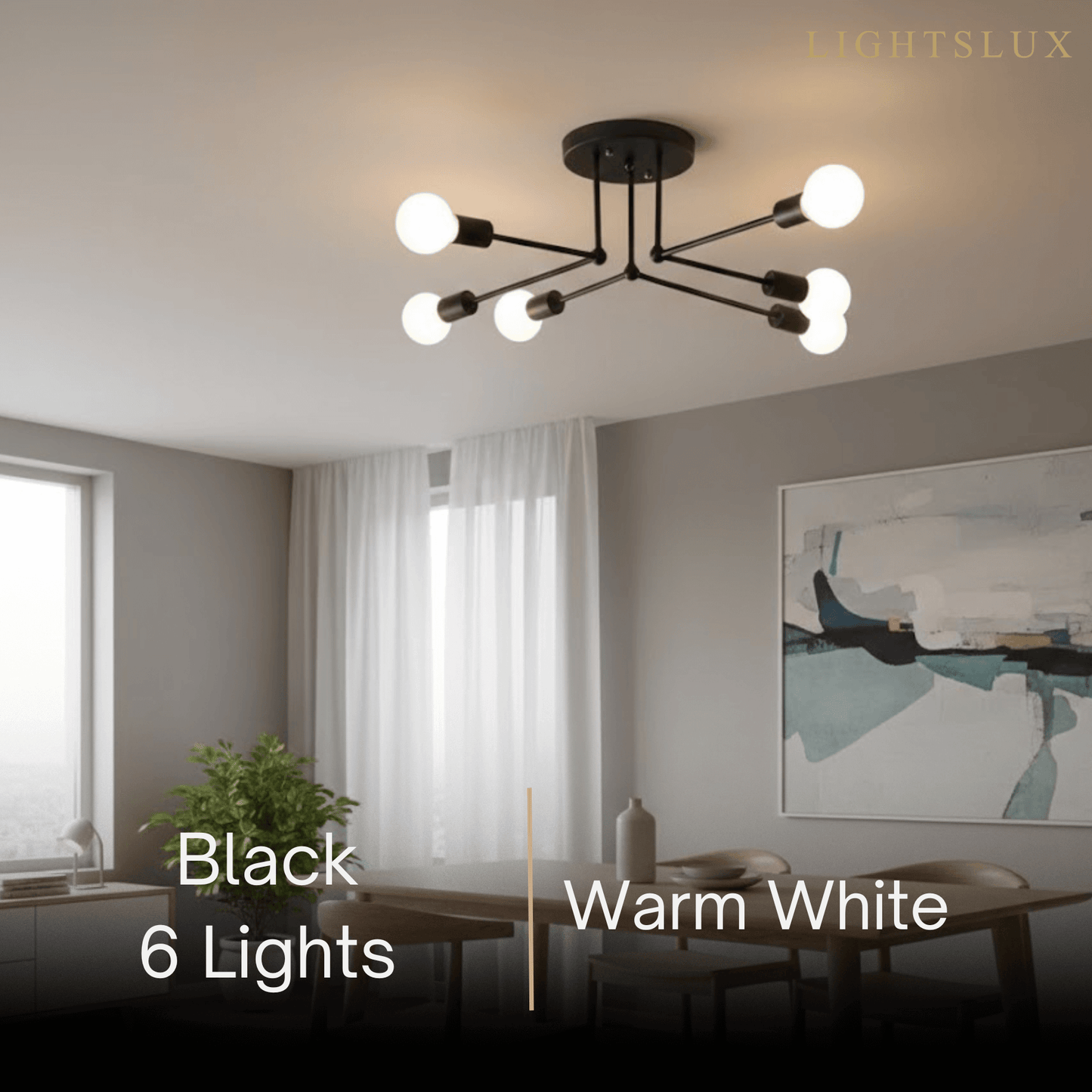 Nebula Royal Gold/Black LED Chandelier – Elegant Lighting for Living Room/Bedroom