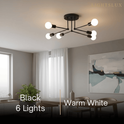 Nebula Royal Gold/Black LED Chandelier – Elegant Lighting for Living Room/Bedroom