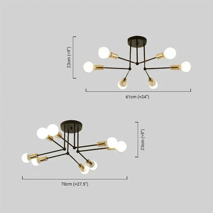 Nebula Royal Gold/Black LED Chandelier – Elegant Lighting for Living Room/Bedroom