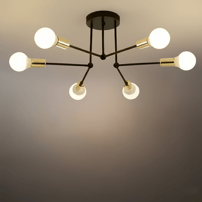 Nebula Royal Gold/Black LED Chandelier – Elegant Lighting for Living Room/Bedroom