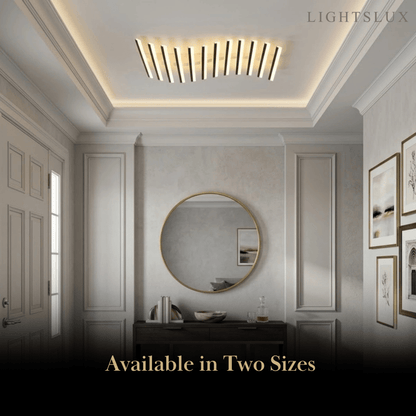 Arcato Minimalist Linear Flush Mount Light - Metal Ceiling Light for Living Room