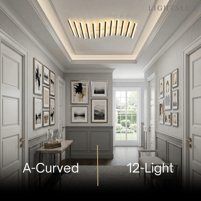 Arcato Minimalist Linear Flush Mount Light - Metal Ceiling Light for Living Room
