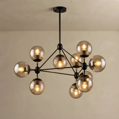 Nebula Modern Bubble Cluster Chandelier – Metal & Glass Chandelier for Living Room