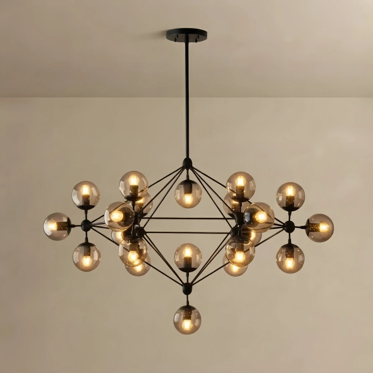 Nebula Modern Bubble Cluster Chandelier – Metal & Glass Chandelier for Living Room