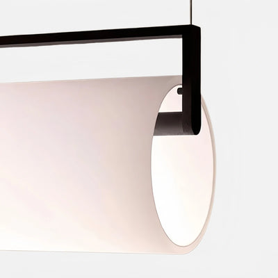Arcato Modern Designer White Pendant Light – Cylindrical Metal & Acrylic Fixture for Dining Room