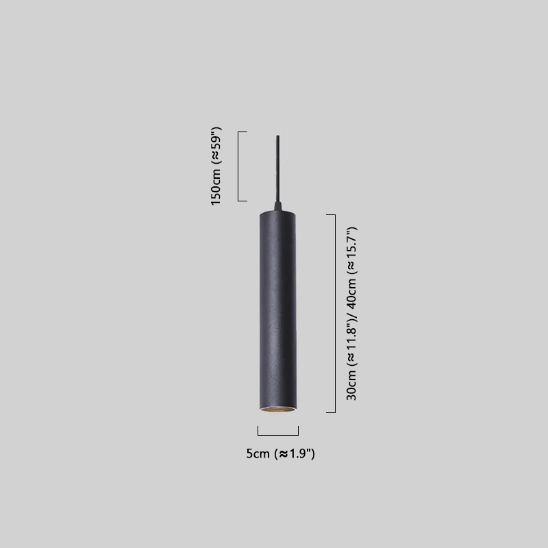 Modern Black LED Pendant Light Dimension