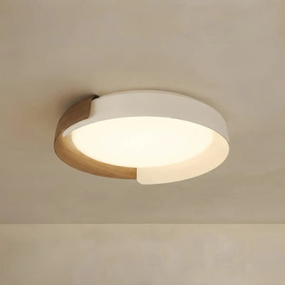 BT180Embrace Modern Round Flush Mount Ceiling Light – Metal & Acrylic LED Fixture for Bedroom