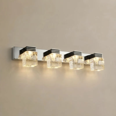 Arcato Modern Square Vanity Light— Crystal & Metal Frame IP44