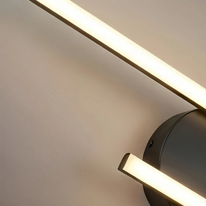 Arcato Modern Black/Silver Double Linear Wall Light