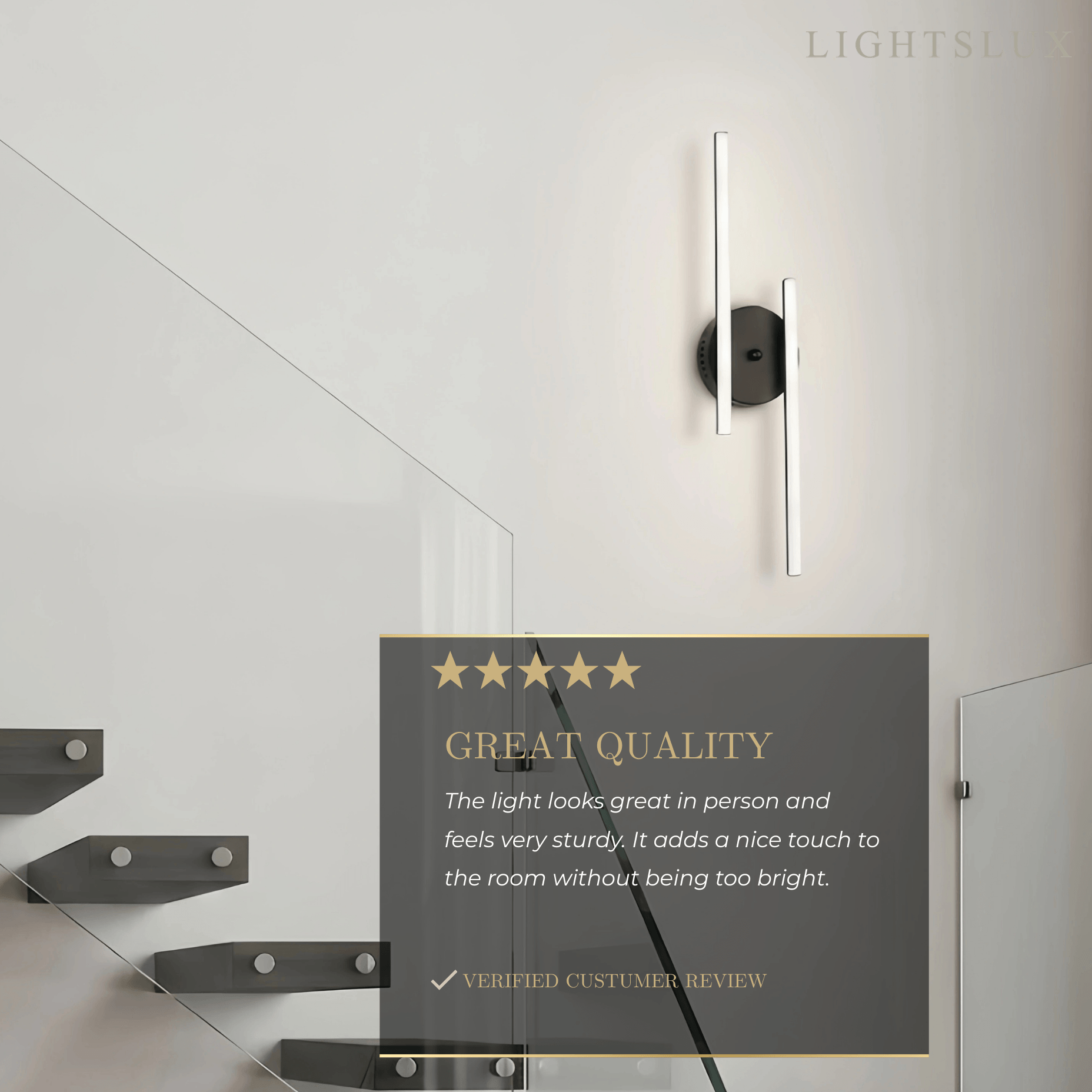 Arcato Modern Black/Silver Double Linear Wall Light