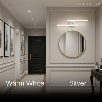 Arcato Modern Black Silver Double Linear Wall Light