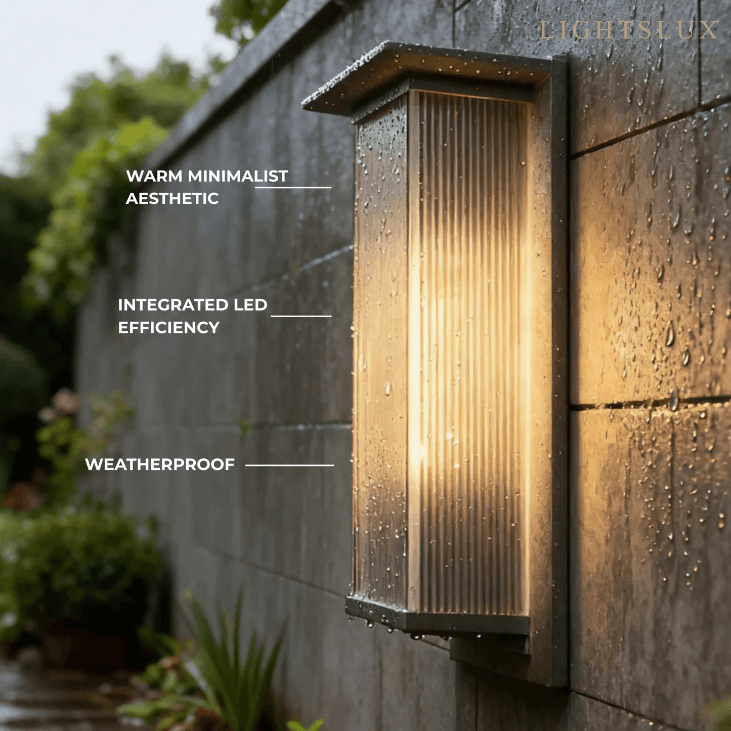Irondale Industrial Rectangular LED Outdoor Wall Lamp – Waterproof Light for Courtyard