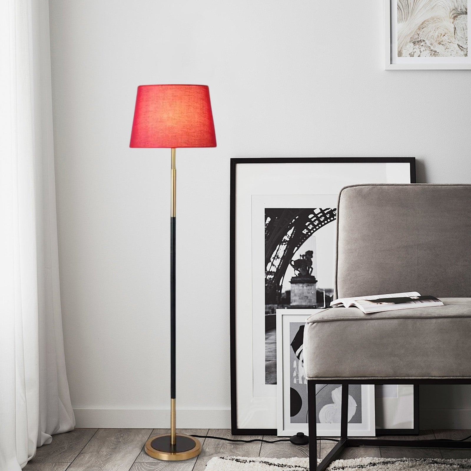 Floor Lamp —  Metal Frame with Warm Glow Indoor