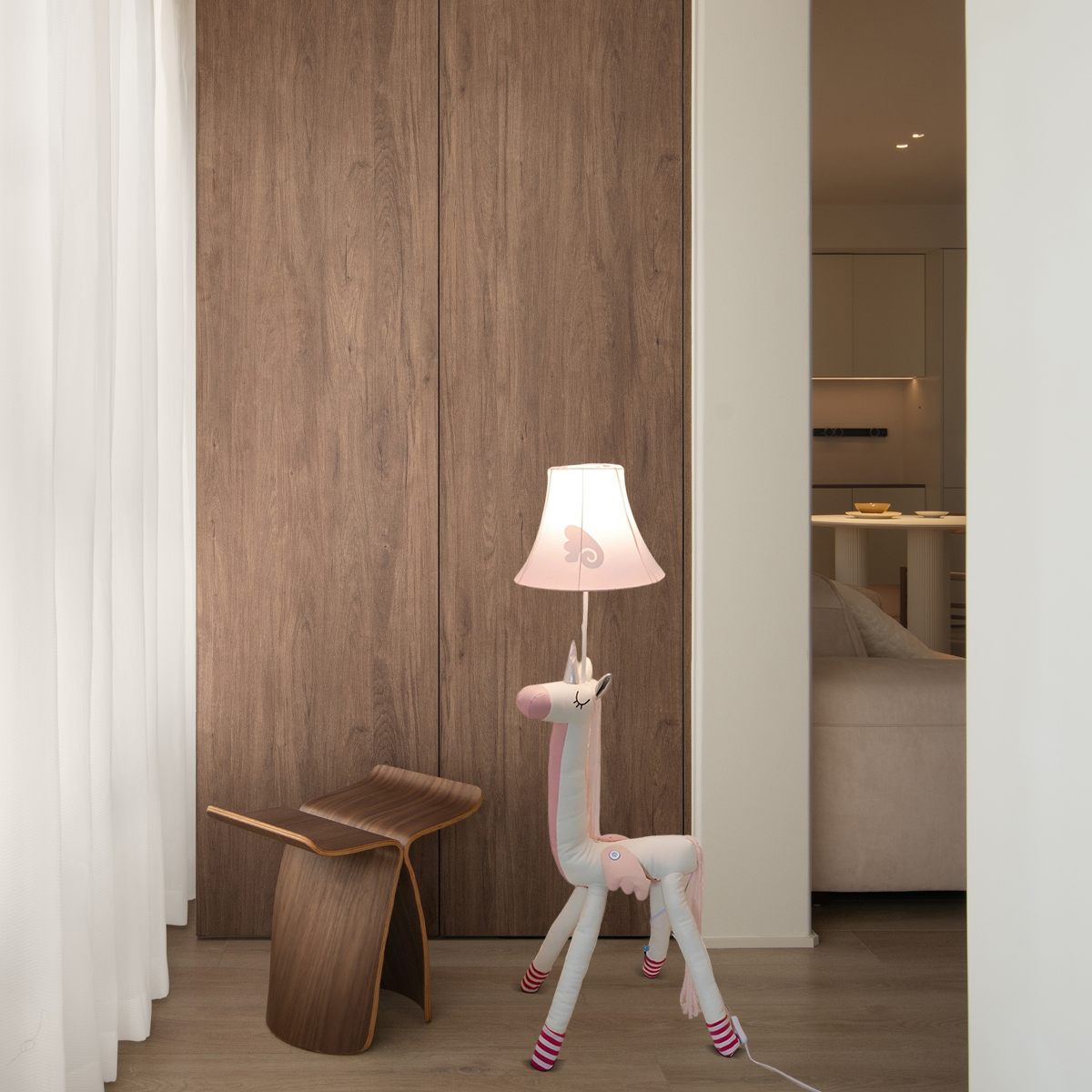 Floor Lamp – Plush & Metal Kids’ Night Light Dining Room