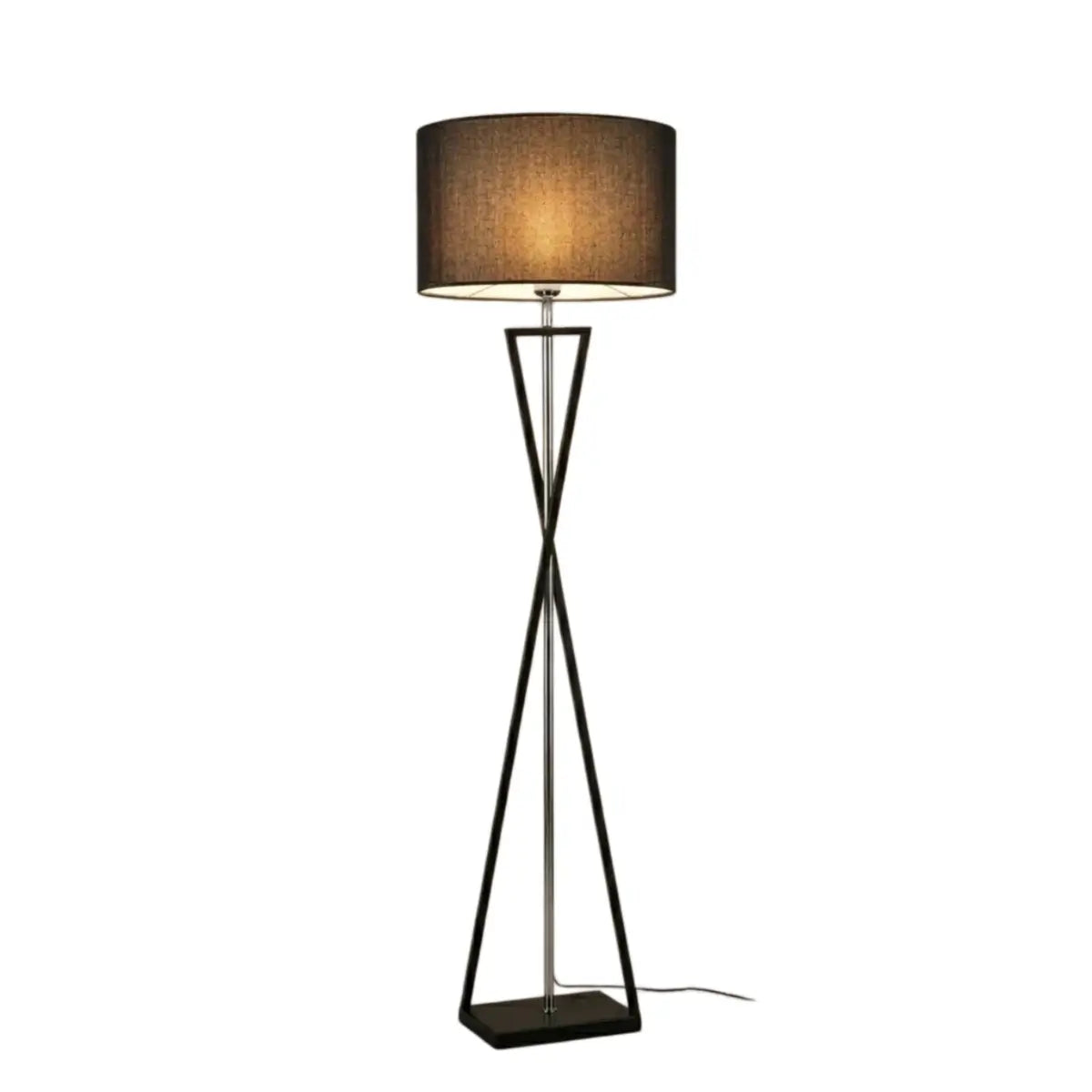 Modern Floor Lamp with Cylindrical Fabric Shade