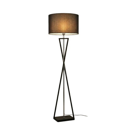 Modern Floor Lamp with Cylindrical Fabric Shade