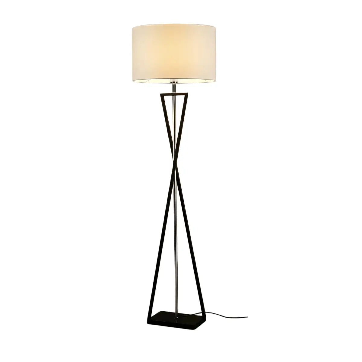 Modern Floor Lamp with Cylindrical Fabric Shade