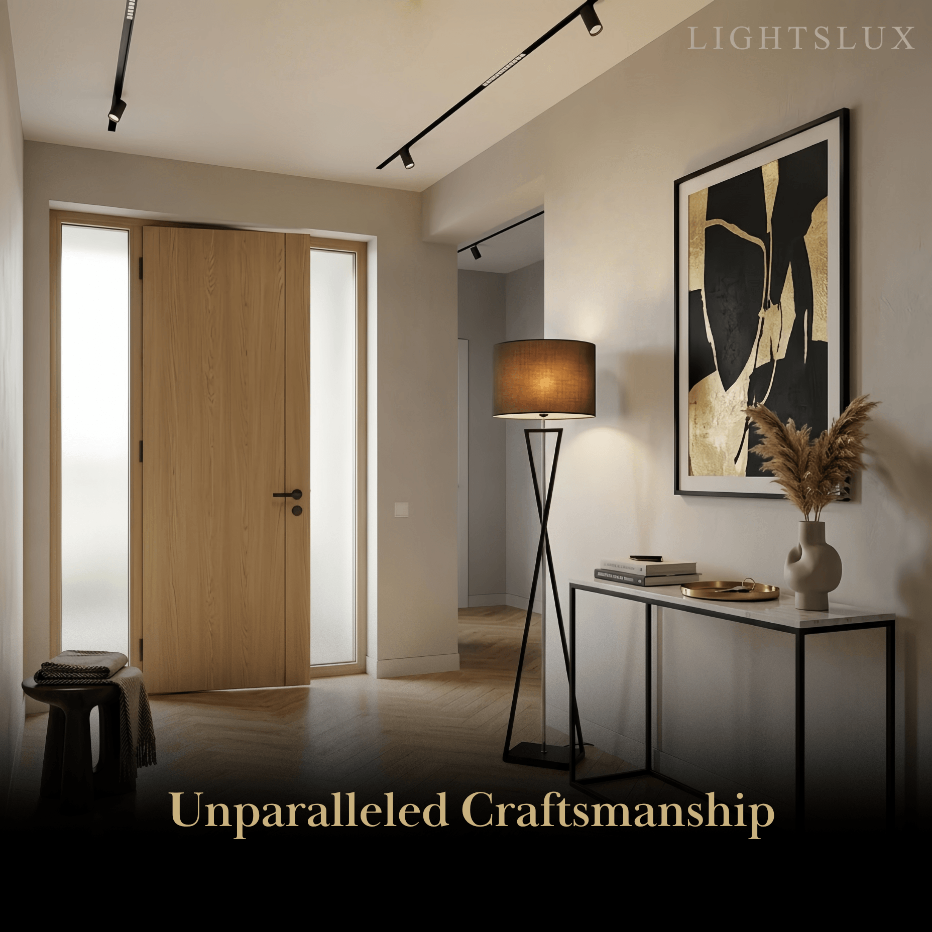 Modern Floor Lamp with Cylindrical Fabric Shade