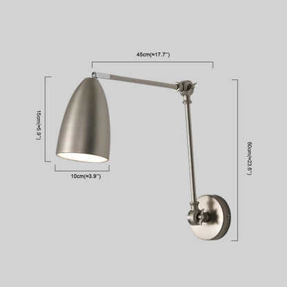Adjustable Wall Lamp Metal Hooded Living Room