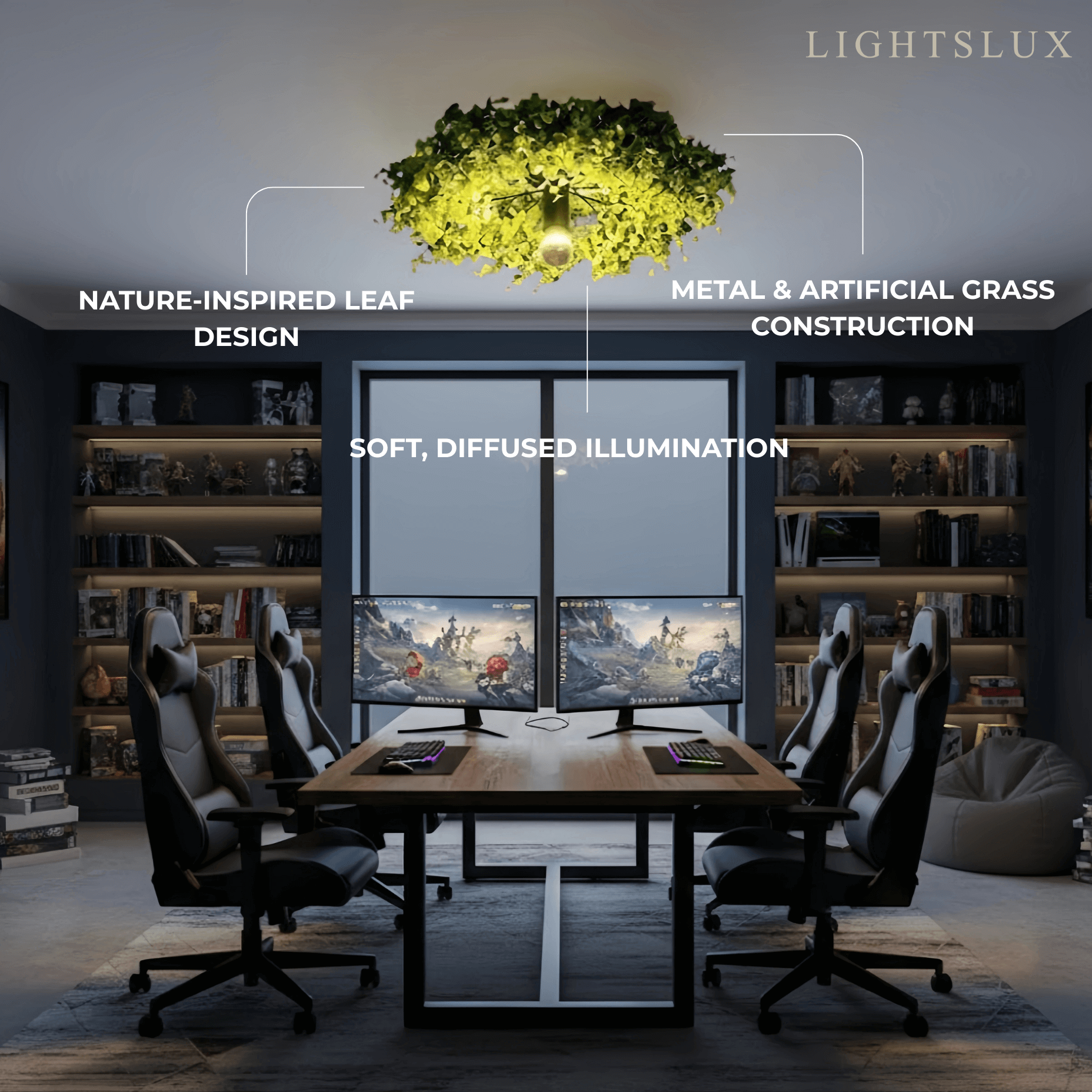 Botanica Art Deco Modern LED Ceiling Light