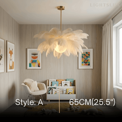 Lunara Art Deco Feather Chandelier