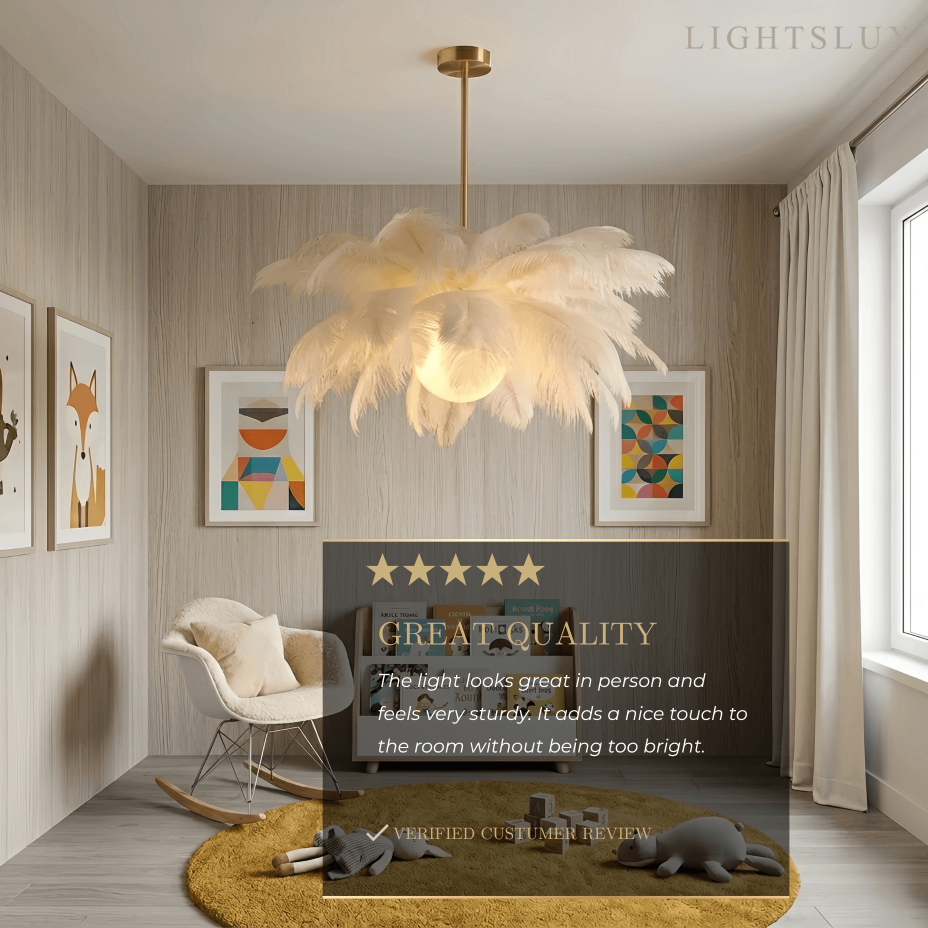 Lunara Art Deco Feather Chandelier