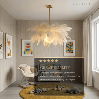 Lunara Art Deco Feather Chandelier