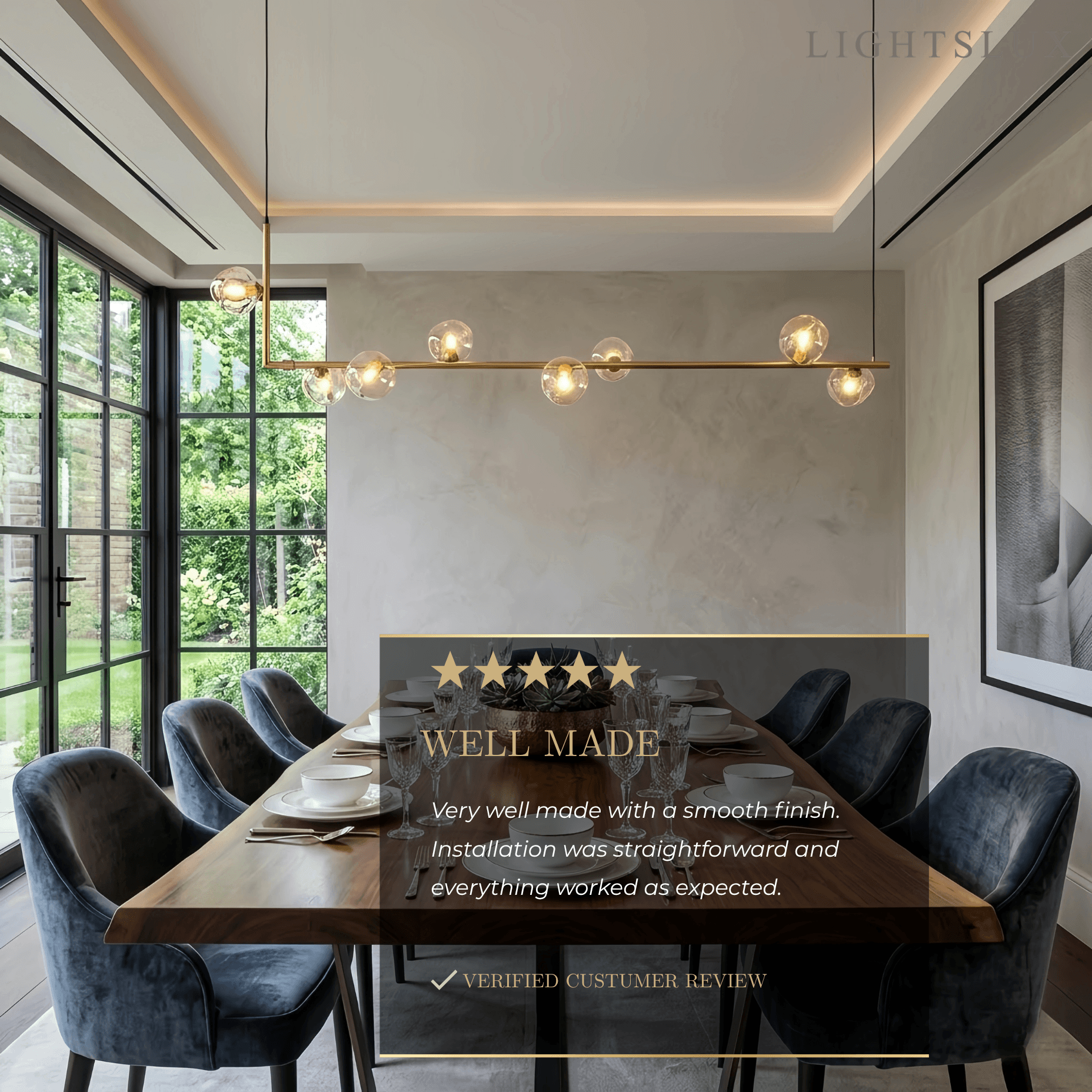 Nebula Minimalist Linear Pendant Light - Black