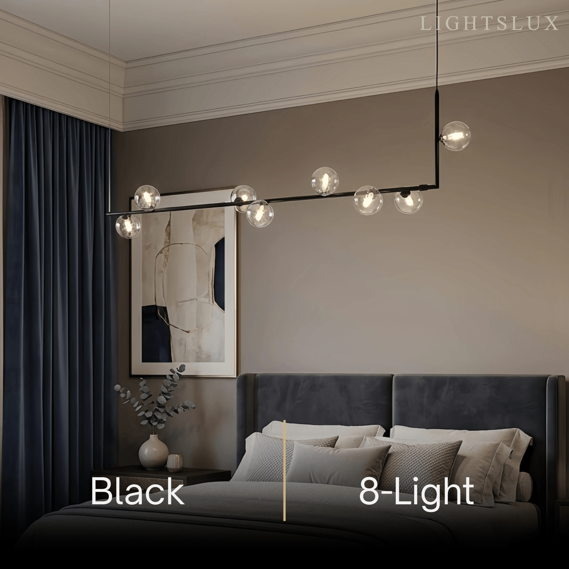 Nebula Minimalist Linear Pendant Light - Black