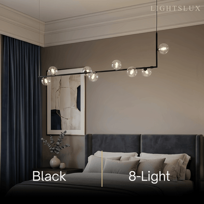 Nebula Minimalist Linear Pendant Light - Black