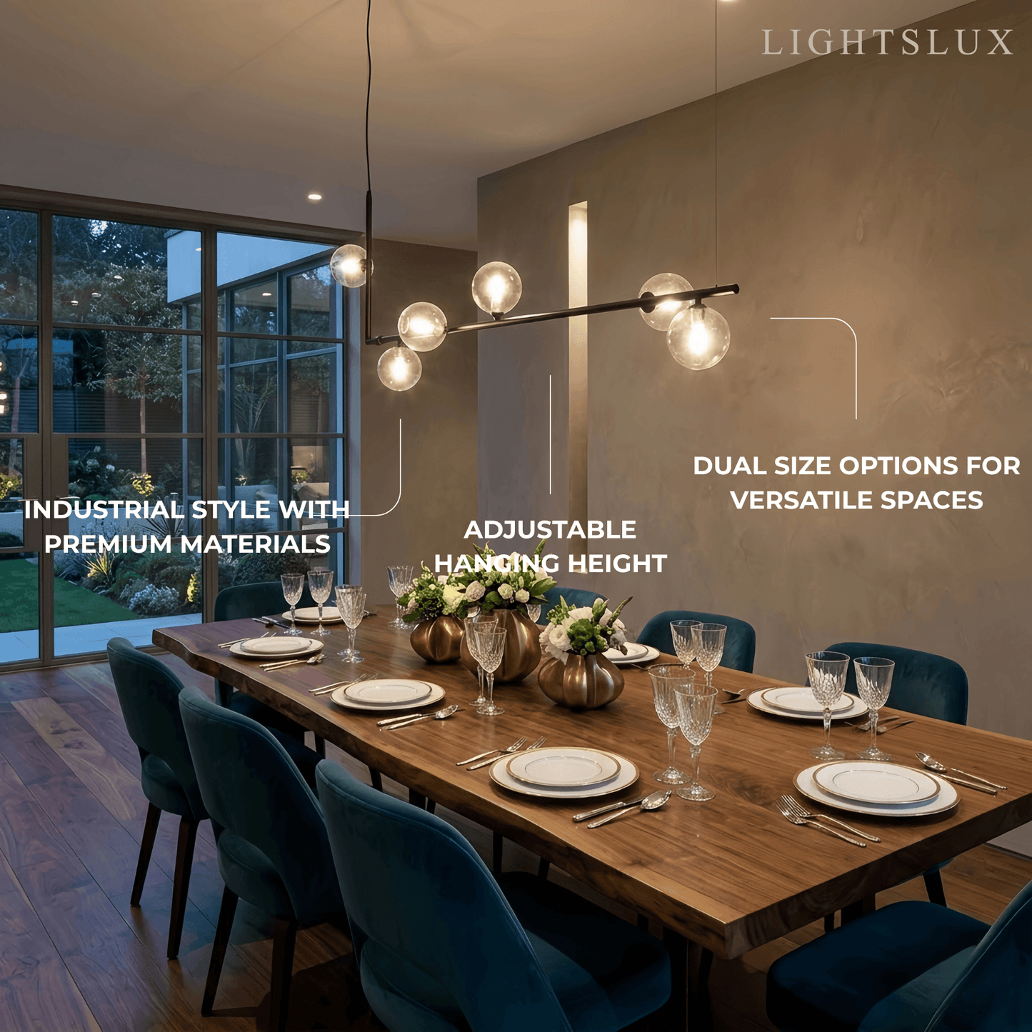 Nebula Minimalist Linear Pendant Light - Black
