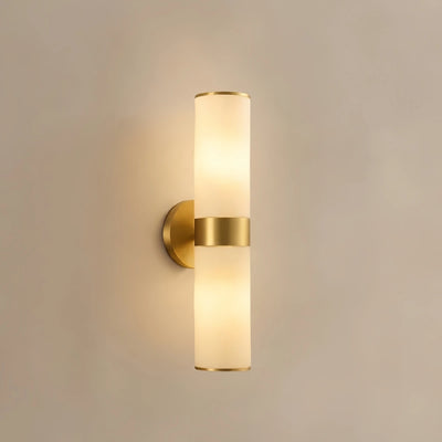 Excelis Royal Brass Wall Lamp - Metal Glass Cylinder for Living Room