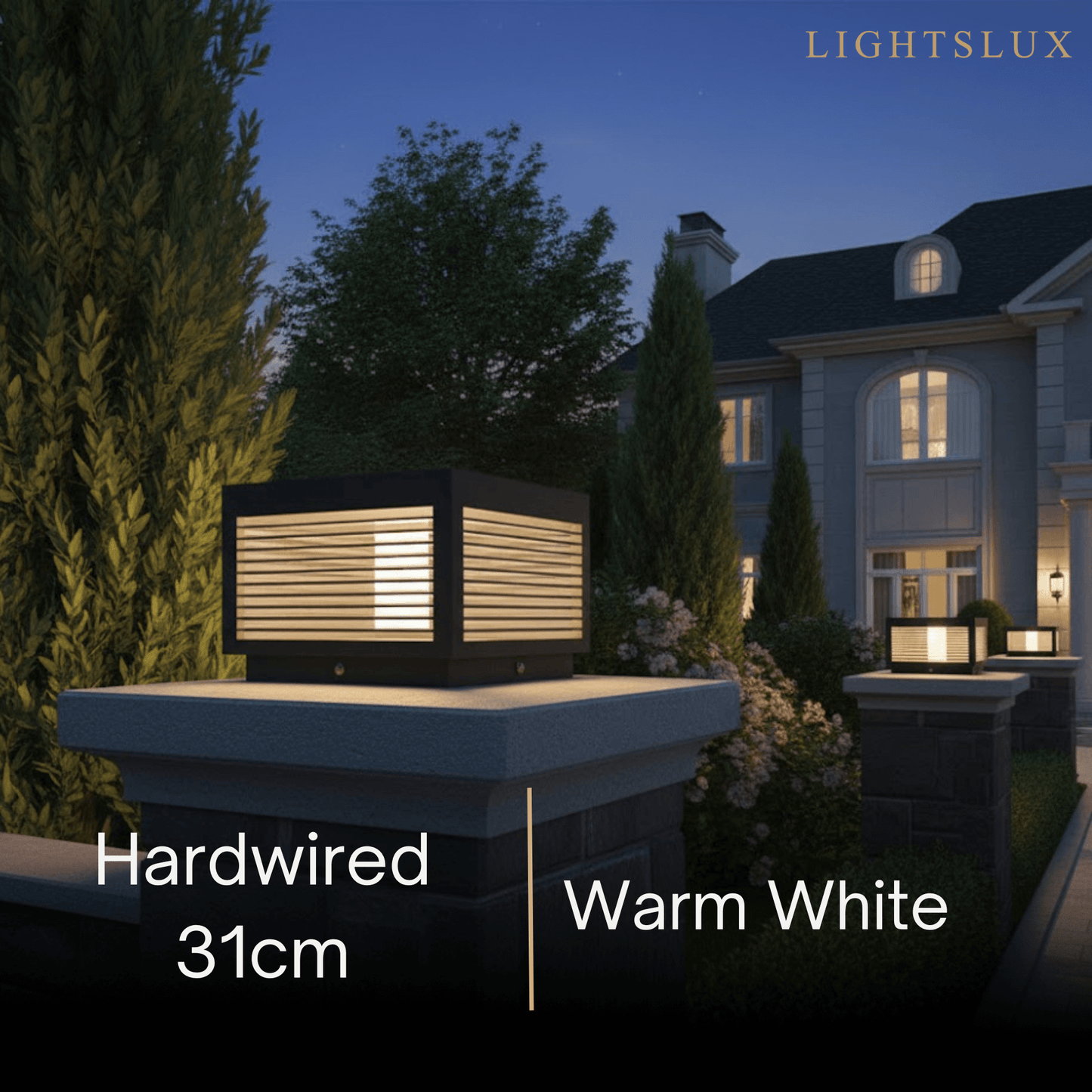 Irondale Modern Black Solar Pillar Light – Outdoor Lighting for Doorway/Path