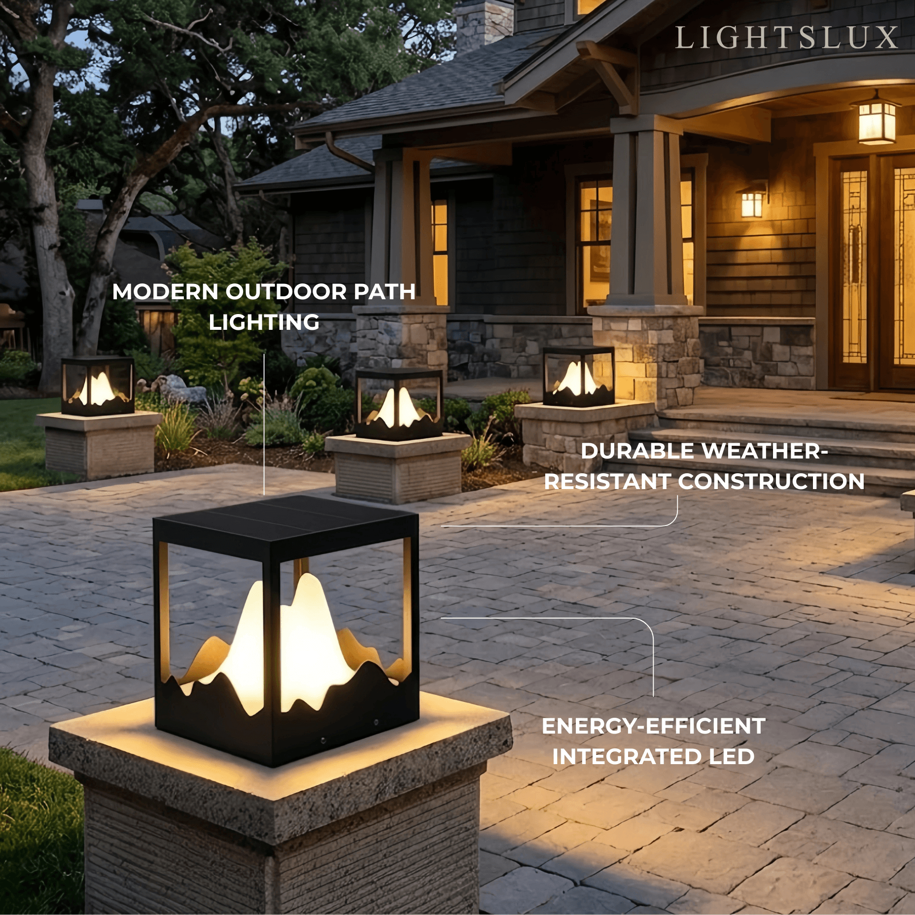 Lunara Designer Metal Outdoor Path Lamp