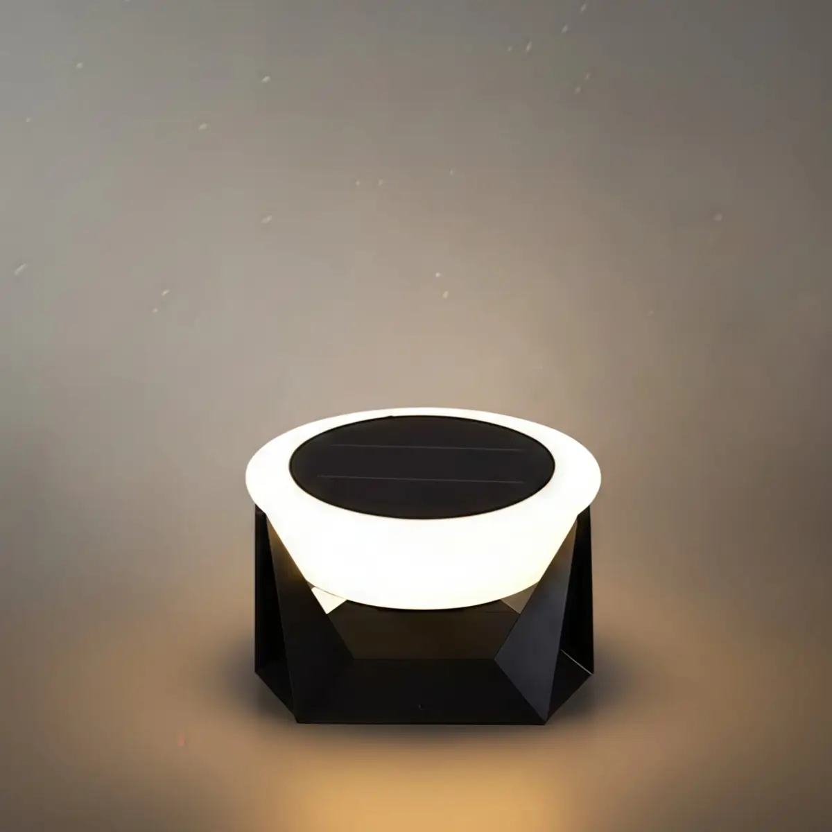 Stellar Modern Drum-Shaped Outdoor Lamp – Black Metal & Acrylic Light for Garden