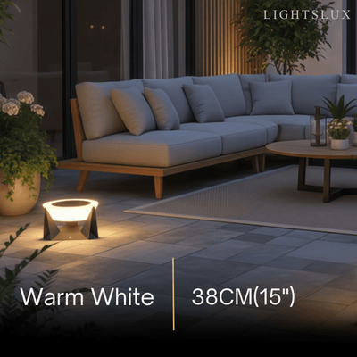 Stellar Modern Drum-Shaped Outdoor Lamp – Black Metal & Acrylic Light for Garden