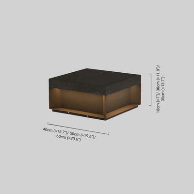 Modern Square Outdoor Pillar Light Dimension