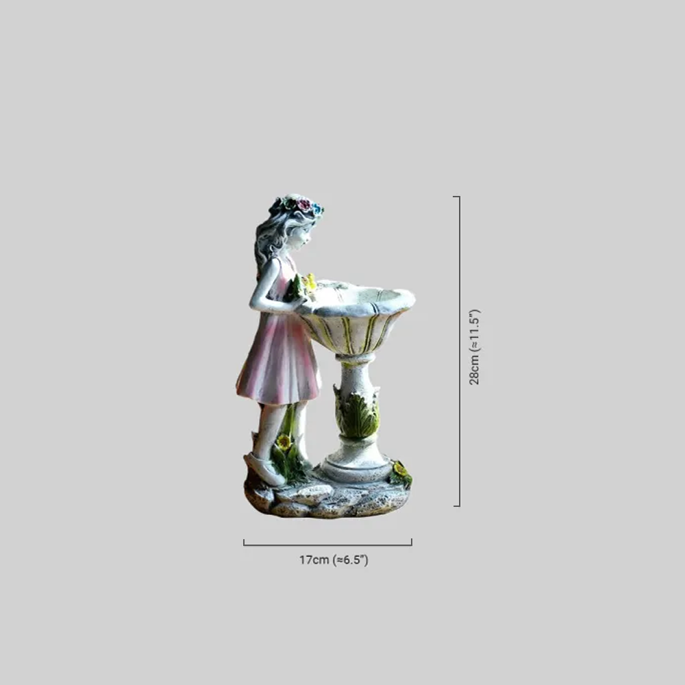 Art Deco Fairy Girl Outdoor Floor Lamp