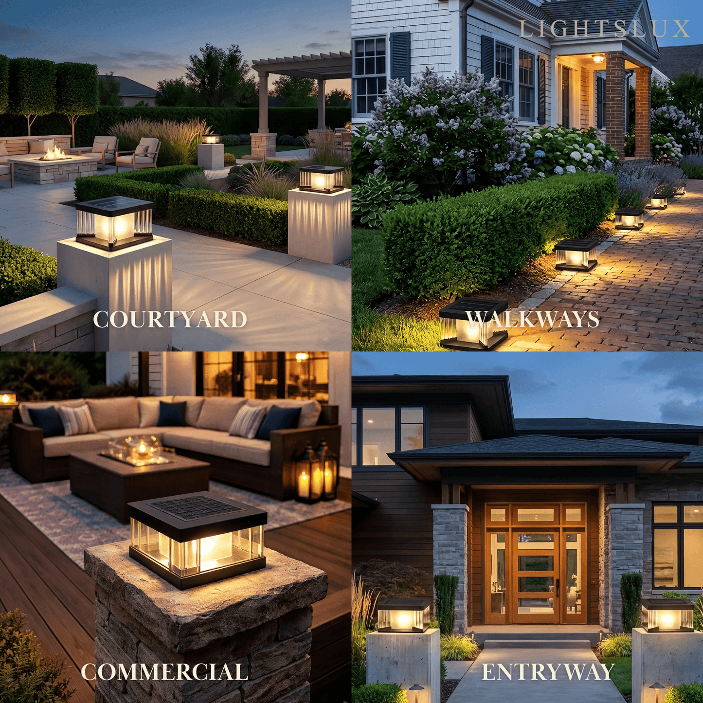 Arcato Modern Outdoor Solar Pillar/Pathway Lights