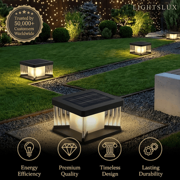 Arcato Modern Outdoor Solar Pillar/Pathway Lights