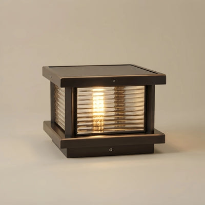 BT987Arcato Modern Square Pillar Light - Black/Brass/Bronze Metal/Glass for Garden