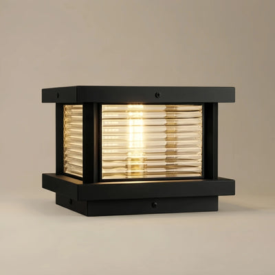 BT987Arcato Modern Square Pillar Light - Black/Brass/Bronze Metal/Glass for Garden